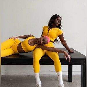 Azur Fit Yellow Leggings - Size S